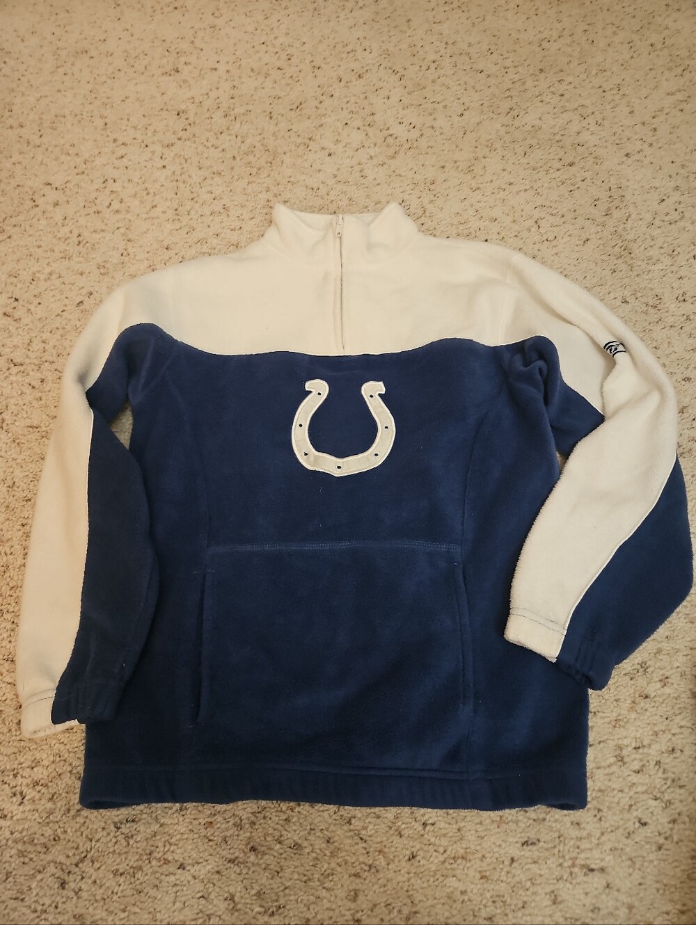 Reebok NFL Indianapolis Colts 1/4 Zip Fleece Sweatshirt Size Youth Medium